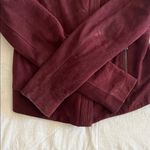 Ann Taylor Suede Genuine Leather Jacket Burgundy Sz XS Biker Moto Photo 6