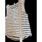 Free People Blue White Nautical Theme Lightly Distressed Sleeveless Top M Photo 4
