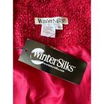 NWT WinterSilks red silk Multi Woven tweed collarless blazer coat size XL Photo 11