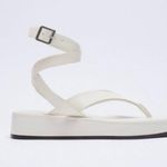 ZARA LOW-HEELED STRAPPY LEATHER SANDALS Photo 3