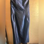 Lulu Kate Blue Raw Silk Strapless dress prom black tie cocktail Size 16 Photo 1