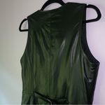 Ralph Lauren  Size 8 Genuine Leather Dress Black Midi Sheath Button Pockets Photo 7