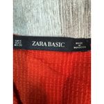 ZARA BASIC Rust Red Textured V Neck Long Sleeve Shirt Dress Women Size Small Photo 4