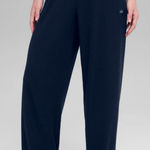 Alo Yoga NWT Muse Wide Leg Pants Navy Blue Relax Fit Size S Front Pockets Photo 0