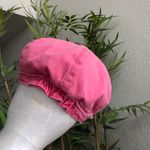 2000s Y2K Barbie Babydoll Pink denim newsboy baker boy beret hat cap frayed edges Photo 2
