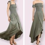 Young Fabulous and Broke Young, Fabulous & Broke Olive Green Smocked Faux Wrap Maxi Dress Small Photo 9