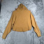 Offline By Aerie Waffle Knit Hoodie Women S Tan Long Sleeve Crop Pullover Lounge Brown Photo 2