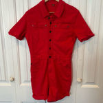 Judy Blue  Red Denim‎ Romper Size Large Photo 0