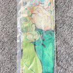 Summer Retro Hair Tied Oil Painting Long Silk Scarf Band Braided Chiffon‎ new Green Photo 4