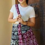 Unbranded 100% Cotton Tropical Turtle All Over Sling Oversized Crossbody Bag Pink Photo 1