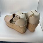 Marc Fisher LTD Women's Espadrille Platform Wedge Sandals Beige Leather Size 6.5 Photo 4
