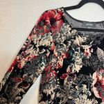 Karen Kane Karen‎ Kane Velvet Burnout Top Womens Size S Floral Shirt Fairy Whimsigoth Photo 2