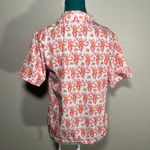 Orange Monkey Print Button Down Shirt Photo 2