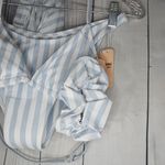 Jimmi Striped Blue and White Bikini Set With Wrap And Hair Tie Size M NWT Size M Photo 1