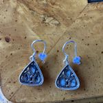 Genuine White Buffalo Sterling Silver Earrings Black Photo 4