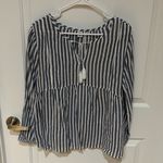 Old Navy  blue and white striped blouse Photo 0