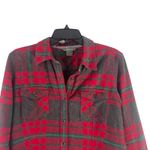 Natural Reflections Natural Reflections Women's Size Medium Red Grey Plaid Soft Flannel Button Up Photo 1