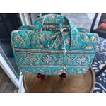 Vera Bradley  Turquoise Teal Paisley Quilted Hanging Travel Toiletry‎ Bag Photo 2