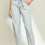 Veronica Beard Belted High Waisted Pearl Barrel Leg Jeans in Sky Size 30 NWT Photo 0