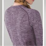 Lululemon  Swiftly Tech Long Sleeve Crew Heathered Black Cherry Size 8 Photo 6
