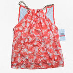 Michael Michael Kors Coral Orange Pink Tropical Tankini Halter Swim Top Size XS Photo 1