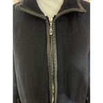 St. John  Jacket Vintage Women Black Sz 14 XL Knit Leather Trim Career Elegant Photo 4