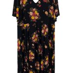 Torrid Dress Midi Empire Waist Floral Print Black Multicolor Stretchy Womens 3X Photo 2