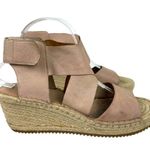 Eileen Fisher Womens SZ 10 Willow Nude Espadrille Platform Leather Wedge Sandals Photo 1