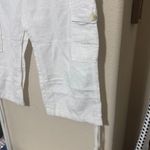 Banana Republic Pants Womens 10 Martin Fit White Linen Blend Cargo Lagenlook Photo 1