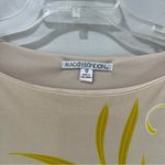 Maggy London  Floral Yellow Stretch Knit 3/4 SLEEVE Shift Sheath Dress Size 12 Photo 1