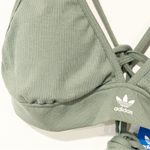 Adidas  Originals Size Small Sage Green Gorpcore Ribbed Bralette Lace Up NEW Photo 2