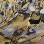 BCBGMAXAZRIA Y2K fairy core boho top cap sleeve yellow and beige 100% silk S Photo 6