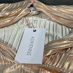 Adrienne  womens size small v-neck tunic sparkling standards golden rose pleated Photo 5