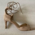 Diane Von Furstenberg  Rimini Ankle Lace Up tan suede Open Toe heels size 11 Photo 11