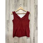 Ann Taylor  Red Ruffle V Neck Sleeveless Blouse Top Career Work Office Size 2 Photo 1