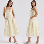 House Of CB  XS D-DD ‘Rosalee’ White Vintage Floral Print Cotton Bustier Sundress Photo 11