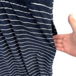 Soma  Weekend Tank Dress Womens XL Blue Bamboo Terry Striped Drawstring Beach Photo 6