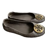 Tory Burch Quilted Minnie (Dust Storm/Gold) Flats, Sz 8.5 Photo 4