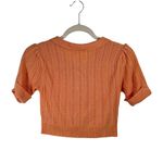 For Love & Lemons Phoebe Pointelle Polo Sweater Sherbert Preppy Womens Small Photo 6