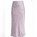 Reformation  Layla Silk Midi Skirt in Sunday Ditsy Floral Lavender Size 2 NWT Photo 4