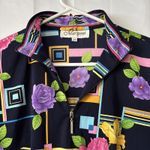 Mariposa Women's Flower Geometric 1/4 Zip Cool Funky Shirt Blouse Boho Beach‎ Photo 2