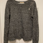 Michael Kors Michael Black Marbled Zipper Detail Merino Wool Blend Sweater Photo 0