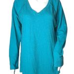 Wildfox Women’s Haley Thermal Top Teal Brushed Long Sleeved V-Neck Photo 0