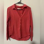 Xirena Scout Button Down Top 100% Cotton Gauze Coral Lightweight Blouse Small Pink Photo 1