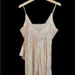 Gold Sequin Ruched Bodycon Mini Dress Size L Photo 2