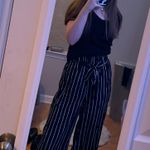 New Look Black And White Striped Flowy Pants Photo 0