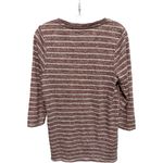 Bobeau  Brick Red Striped 3/4 Sleeve Long Sleeve Top Size Medium Casual Comfort Photo 5