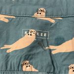 Kickee Bamboo Collared Sleep Shirt Blue Size M Photo 3