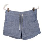 Athleta Light Blue Cabo Linen 4" Short Pull-On Drawstring Pockets Women's 6 Photo 1