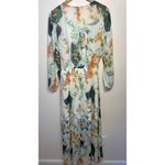 New Look Women's Maxi Dress White Floral Tropical 1x‎ Sleeves Flowy Photo 2